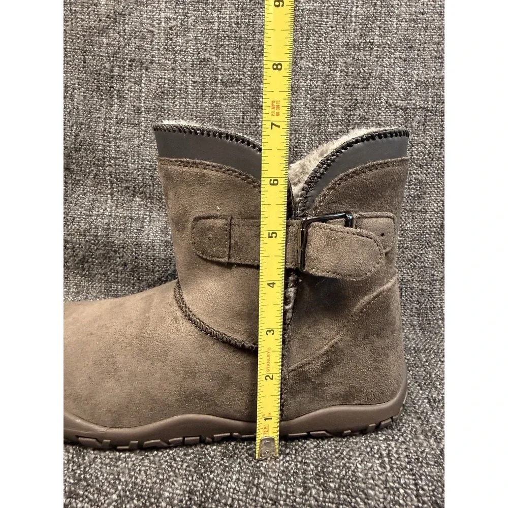 HIKE Barefoot Winter Snow Boots Faux Suede Fur Lined Brown EU 40